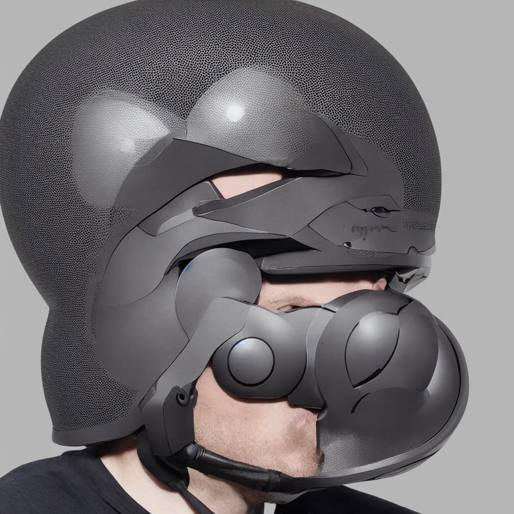 Image similar to product photo : a soundproof helmet by dyson, to be used for video calls