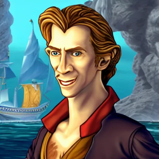 Prompt: linkedin portrait of Guybrush threepwood