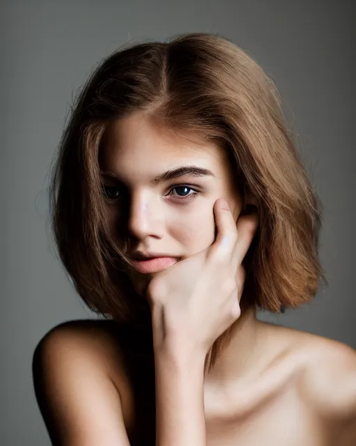 Prompt: photo portrait of beautiful 2 0 - year - old woman by greg kadel, model, fashion photoshoot, elegant, luxury, clean, smooth, sharp focus