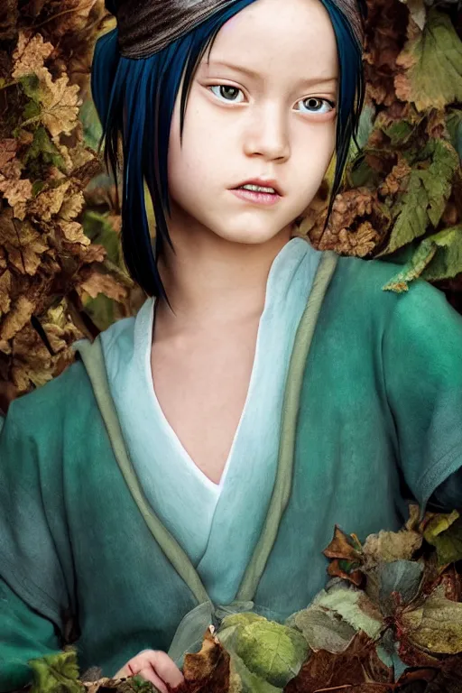 Image similar to photo, toph from avatar as fashion model, detailed perfect face, exquisite details, mid view, by peter caulson ed binkley lilia alvarado