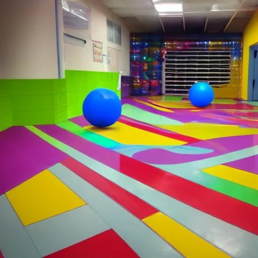 Image similar to endless corridors where the floor is a ballpit