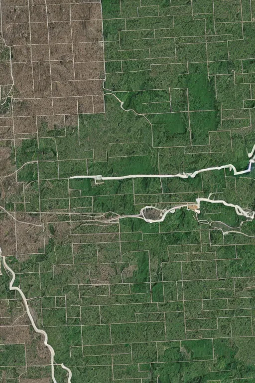 Image similar to google maps screenshot, high definition, rural america - w 7 6 8