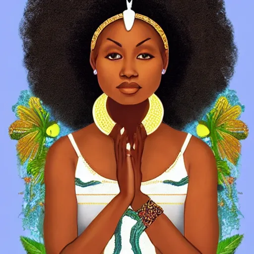 Prompt: earth goddess, nubian queen