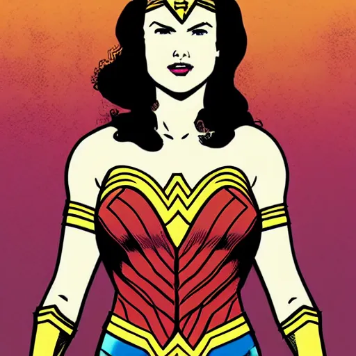 Prompt: portrait of wonder woman, by laurie greasley