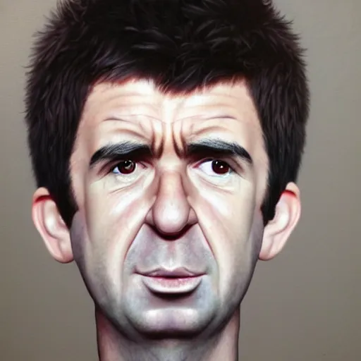 Image similar to Caricature portraits done of Noel Gallagher, realistic, hyperrealistic, very realistic, highly detailed, very detailed, extremely detailed, detailed, oil painting, digital art, trending on artstation