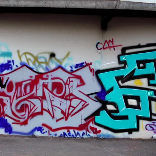 Prompt: graffiti on wall written Jaime