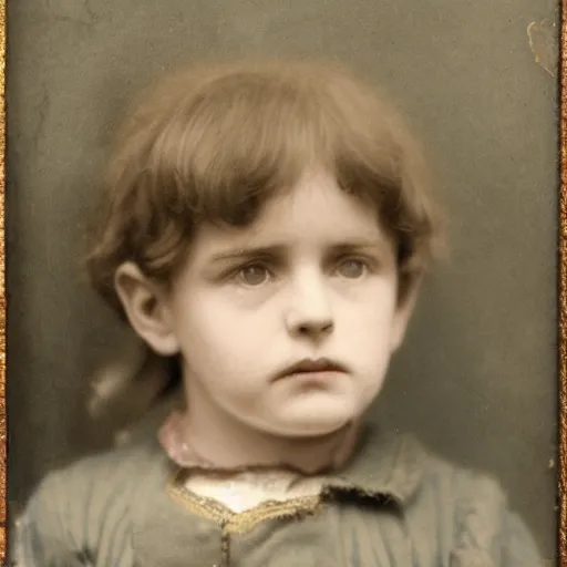 Prompt: close up portrait of a victorian child standing in a shop, 8 k, soft lighting, highly detailed realistic, face in focus 1 8 9 0's liminal