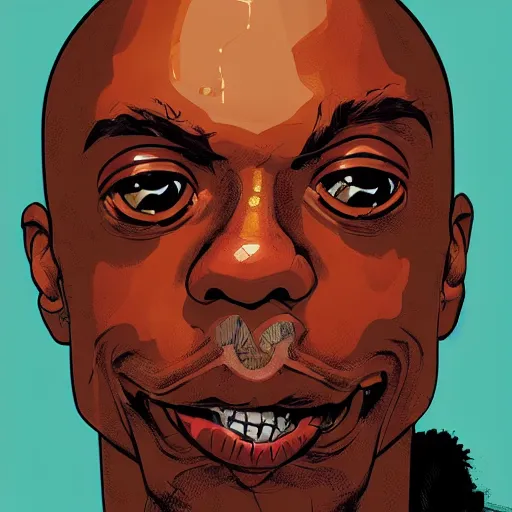 Image similar to a study of cell shaded portrait of Cartoonish Dave Chapelle concept art, llustration, post grunge, concept art by josan gonzales and wlop, by james jean, Victo ngai, David Rubín, Mike Mignola, Laurie Greasley, highly detailed, sharp focus, alien, Trending on Artstation, HQ, deviantart, art by artgem