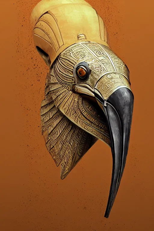 Image similar to Ibis head on a human body, egyptian god, Thoth, on a sandstorm background, intricate, elegant, highly detailed, artstation, concept art, smooth, sharp focus, illustration, , digital art from artstation, digital art from deviantart, by Stjepan Sejic, Ruan Jia, and Mandy Jurgens, and Artgerm, and william adolphe bouguereau