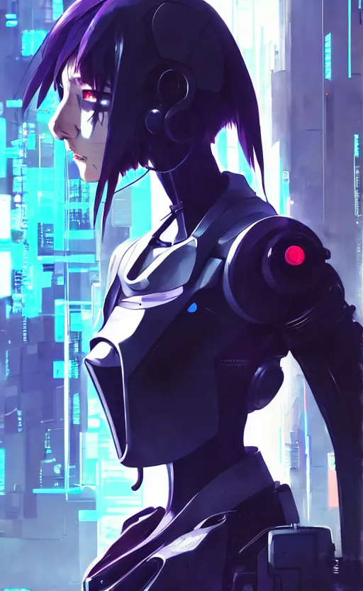 Image similar to cyberpunk anime girl mech, cyberpunk accessory, side view, 3 / 4 shot, street night, beautiful face, grafity, arcane, detail, good face, pose model, concept art, in style of yoji shinkawa, pan ren wei, col price, atey ghailan, by greg rutkowski, aesthetic, digital painting, 3 d, non crop