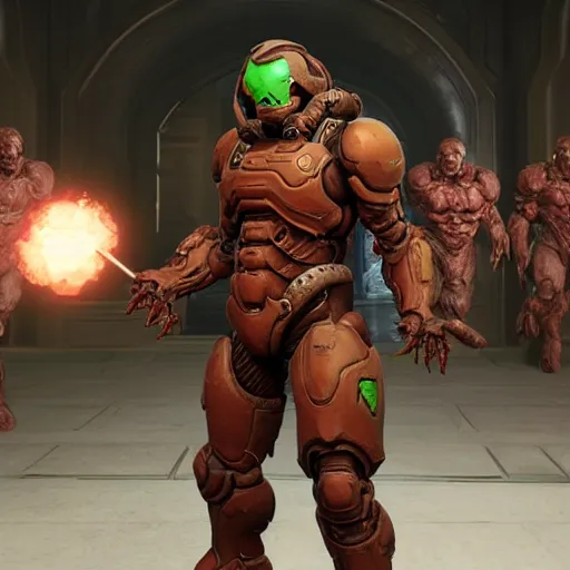 Prompt: character from doom eternal