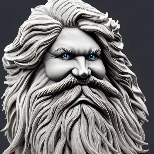 Image similar to a flawless, purely water spirit sculpture of a man with long hair, with trimmed beard, smiling widely. water spirit statue, extremely detailed, award-winning art, trending on Artstation