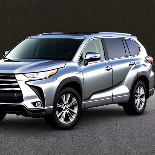 Prompt: product photo concept for a simple minimalist suv like a toyota highlander designed by apple inc,