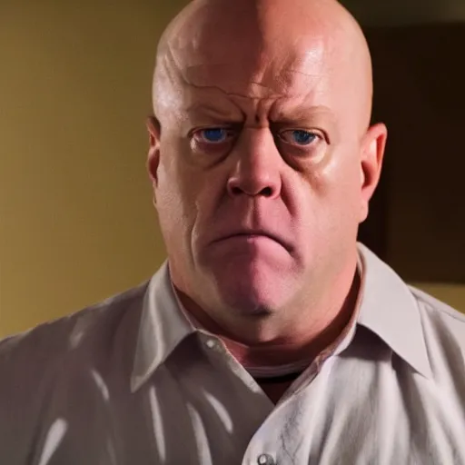 Prompt: angry!!!!!!!!!! hank schrader looking at the camera, still from breaking bad, close - up, 4 k, 8 k, hd quality, high quality, hyperdetailed