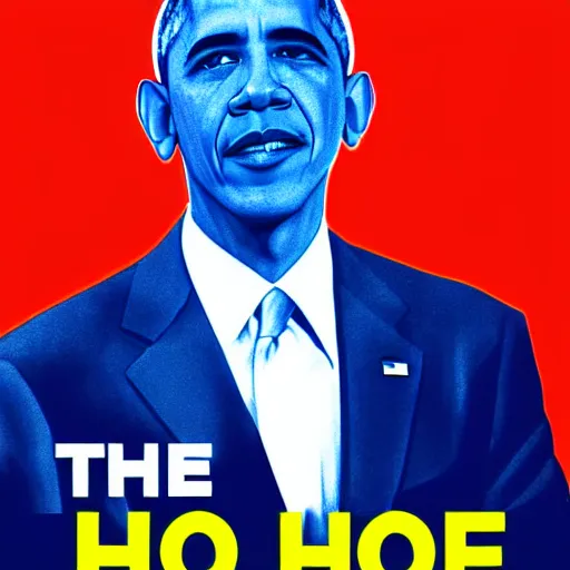 Prompt: the obama hope poster, digital art outrun 8 0 s style, neon