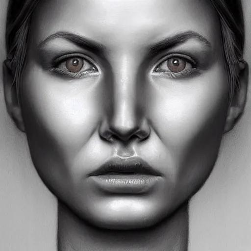 Image similar to a man and a woman, face blending together!!!!!!, photorealistic art style, charcoal drawing by richard mortensen, matte drawing, hyper realism, zbrush, mannerism