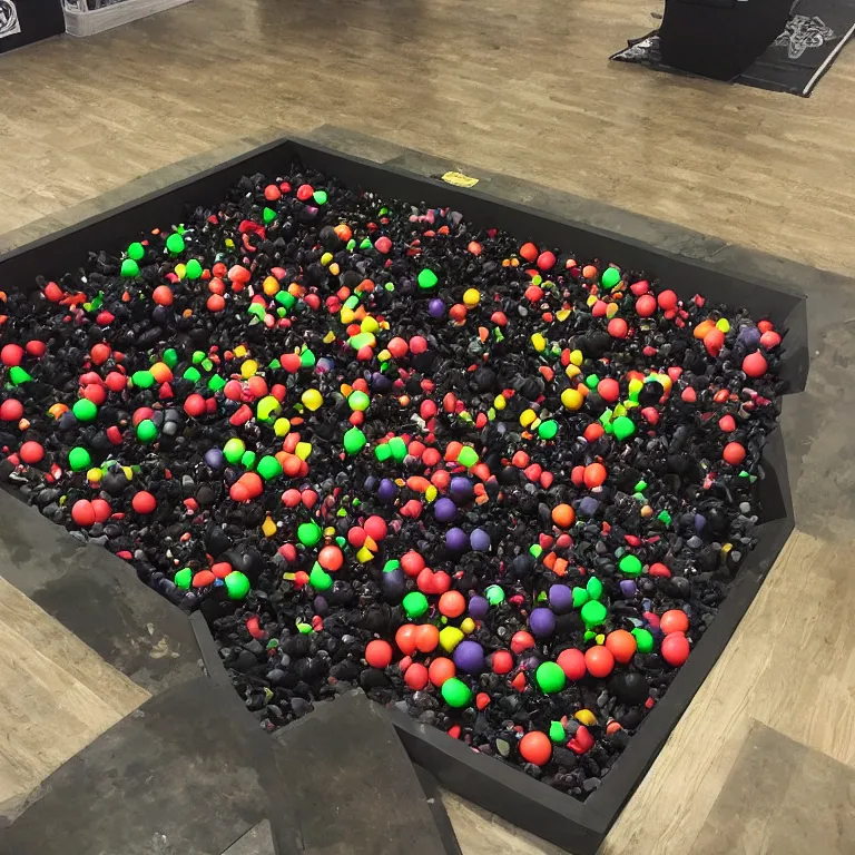 Prompt: An extremely spooky gothic ball pit