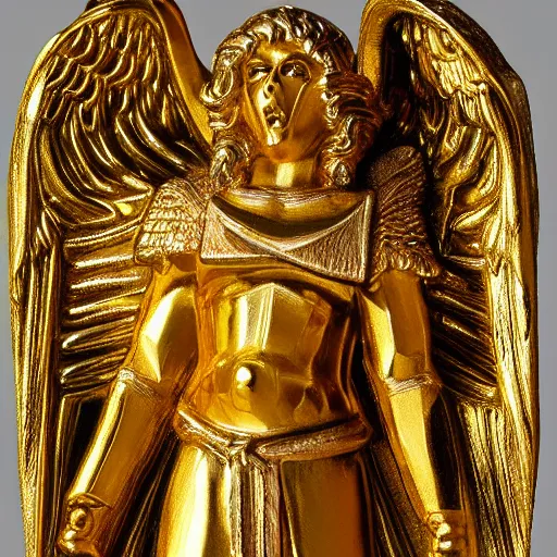 Prompt: archangel michael, gold, intricate, photorealistic