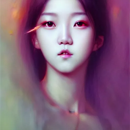 Image similar to jisoo of blackpink as an angel, hyperrealistic portrait, by karol bak and agnes cecile and artgerm, fantasy art, photo realistic, dynamic lighting, artstation, poster, volumetric lighting, very detailed face, 8 k, award winning