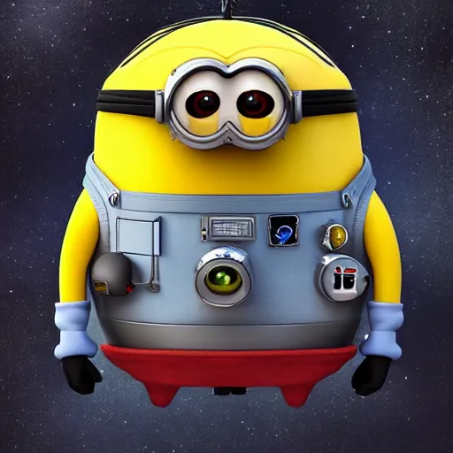 Image similar to an astronaut minion, digital art, trending on artstation, HDR