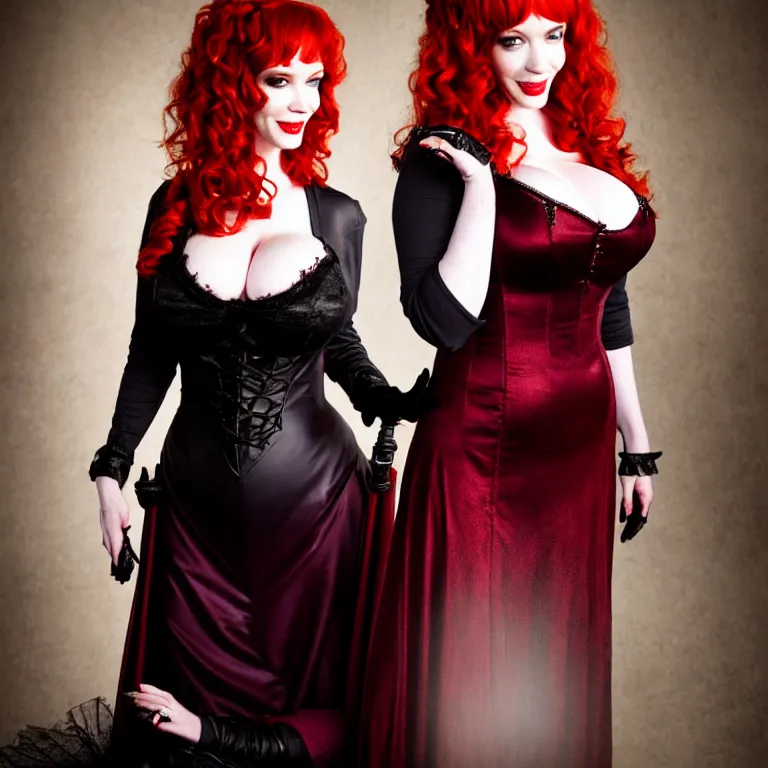 Image similar to full body photograph of christina hendricks as a vampire queen, extremely detailed. dslr. 8 5 mm.