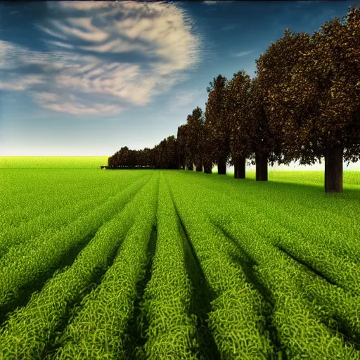 Image similar to futuristic farm ultrarealistic 150mpx landscape photography photorealistic 8k