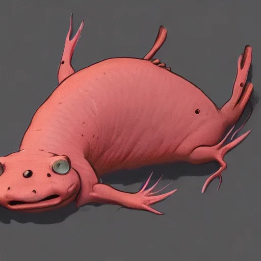 Image similar to axolotl, Trending on Artstation, Hiroaki Tsutsumi style