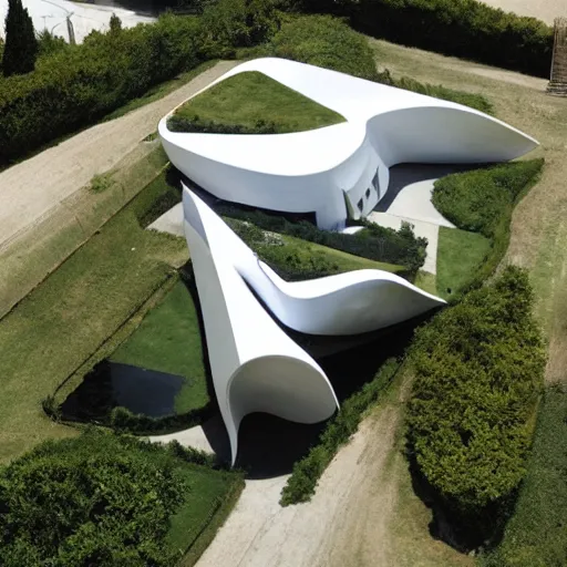 Image similar to house designed by zaha hadid