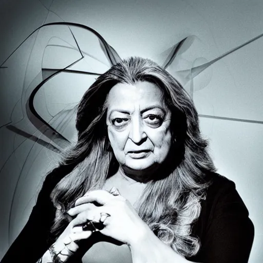 Image similar to portrait of zaha hadid as a beautiful witch