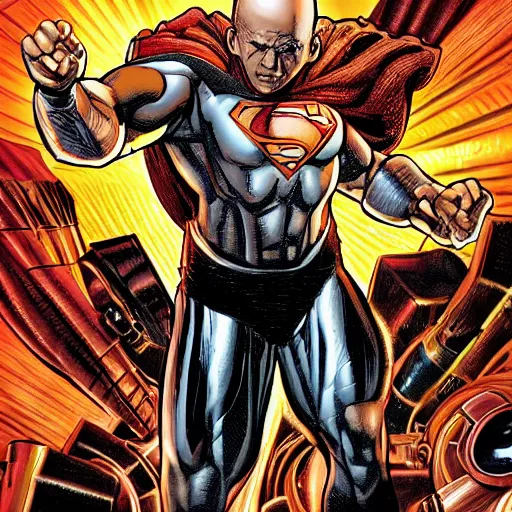 Image similar to lex luthor as cyborg, realistic