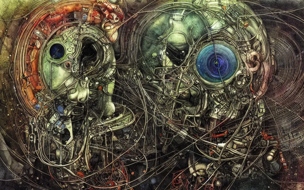 Image similar to a techno - spirit futurist cybernetic organic ecosystem, future perfect, award winning digital art by santiago caruso and alan bean, sharp bright colors