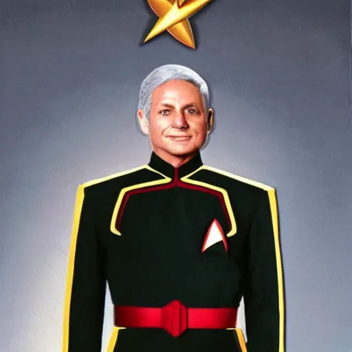 Prompt: starfleet uniform, portrait of julius cesar in strafleet uniform