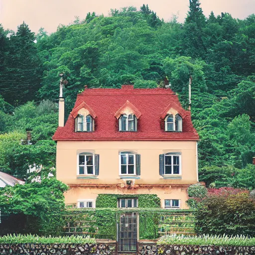 Prompt: the most beautiful house. photographed with leica summilux - m 2 4 mm lens, iso 1 0 0, f / 8, portra 4 0 0