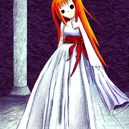 Prompt: orihime in a wedding dress - n 9