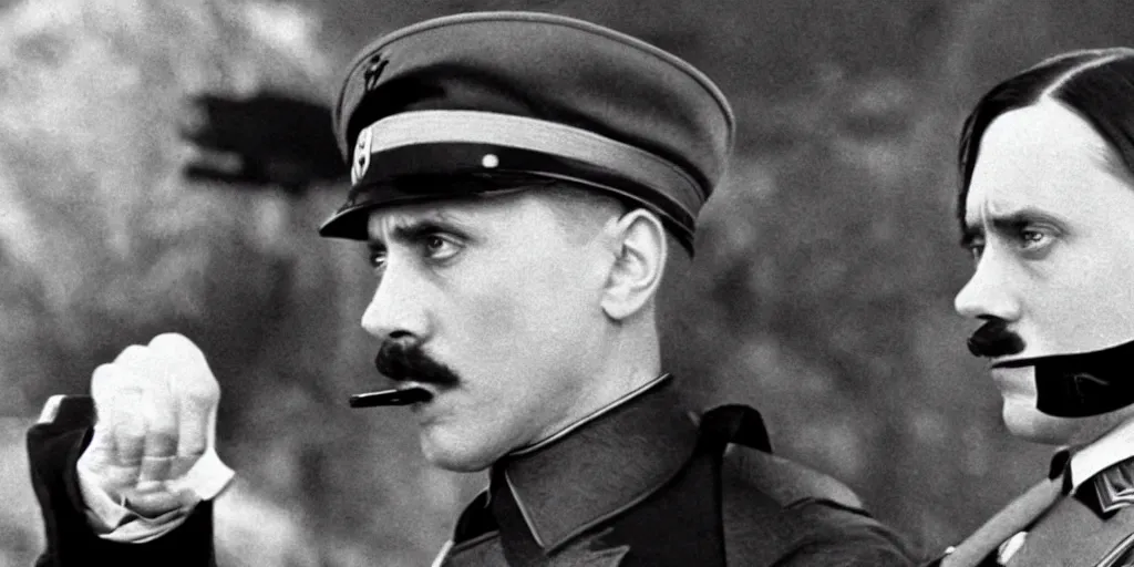 Image similar to Jared Leto as Adolf Hitler in 'The Death of Hitler' (2023), movie still frame