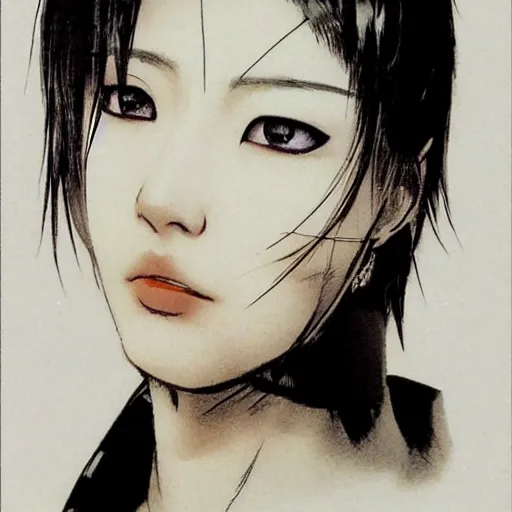 Image similar to beautiful korean woman wearing an eyepatch, yoji shinkawa