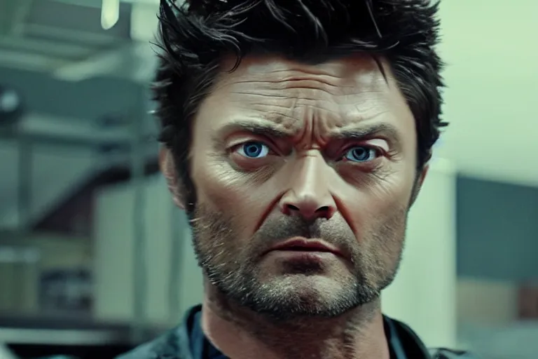 Image similar to film still frame of karl urban as wolverine, deepfake, high quality