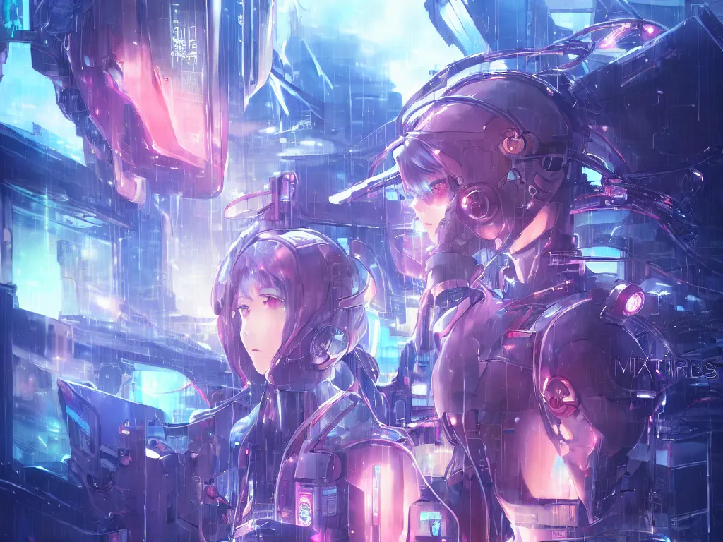 Prompt: portrait anime visual of futuristic female cyber airforce, on neon light tokyo rainy rooftop, ssci - fi and fantasy, intricate and very beautiful, human structure, concept art, sharp focus, anime illustration by nixeu and rossdraws and magali villeneuve and liya nikorov and luxearte, frostine engine