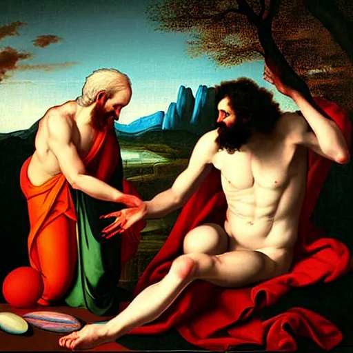 Image similar to creation if Adam painting