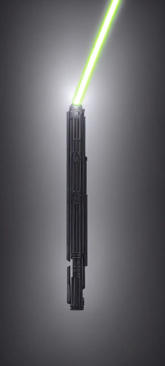 Prompt: ultra - detailed cinematic render, of a lightsaber hilt, that lies vertically on a round carved stone, lit up in a dark room, photo from above, octane render, deviantart, high quality, digital art, 8 k, jedi fallen order teaser, jedi fallen order lightsaber wallpaper 4 k, volumetric lighting