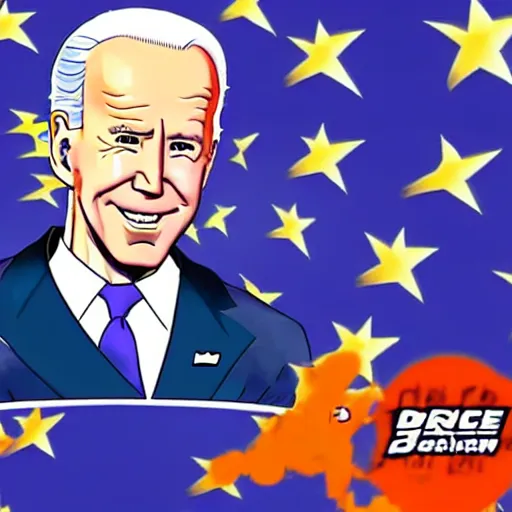 Prompt: joe biden drawn in the style of dragon ball z