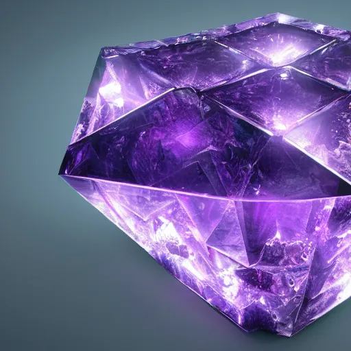 Image similar to Photorealistic magical amethyst shard glowing arcane energy. Hyperdetailed photorealism, 108 megapixels, amazing depth, glowing rich colors, powerful imagery, psychedelic Overtones, 3D finalrender, 3d shading, cinematic lighting, artstation concept art