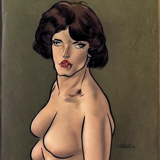 Image similar to a portrait of a woman milo manara style