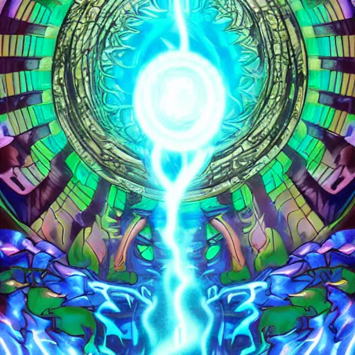 Prompt: the elder goddess opening a portal, ultra detailed, 90's anime style,