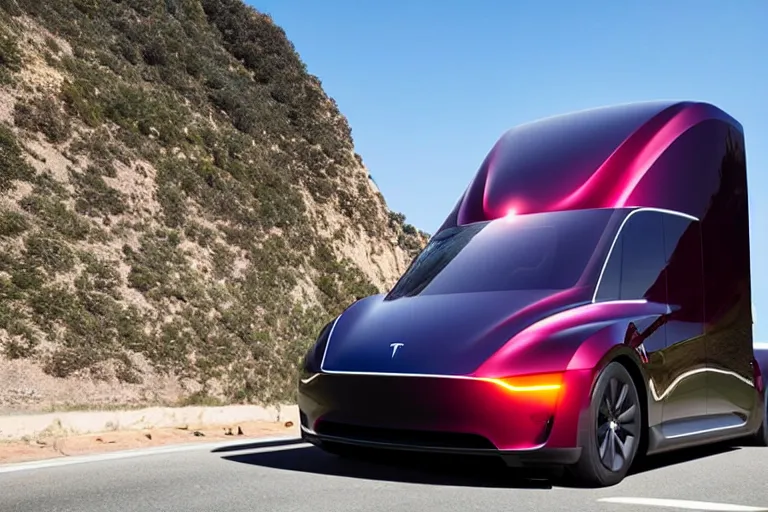 Image similar to Tesla cyber truck on the California pch