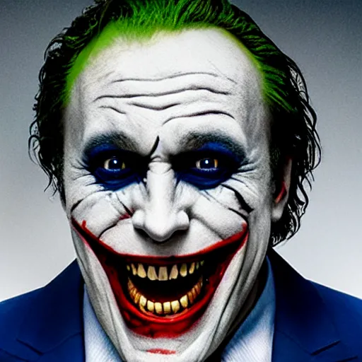 Image similar to film still of Alex Jones as the Joker in a new Alex Jones Joker Movie