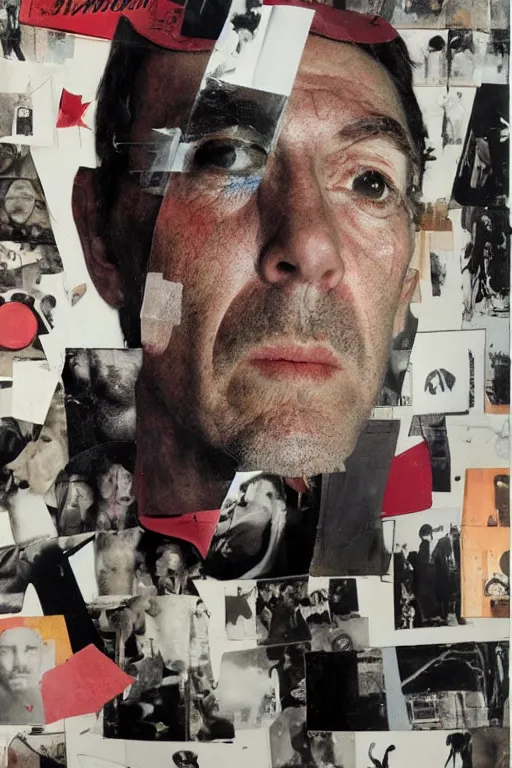 Prompt: life without ammo by richard hamilton and mimmo rotella and violet polsangi, photo realistic, human face details, old photo scattered, pop art, incrinate, sharp focus, symmetrical, pararel, justify content center, random content, balance and proportional, cleanest image, white frame border