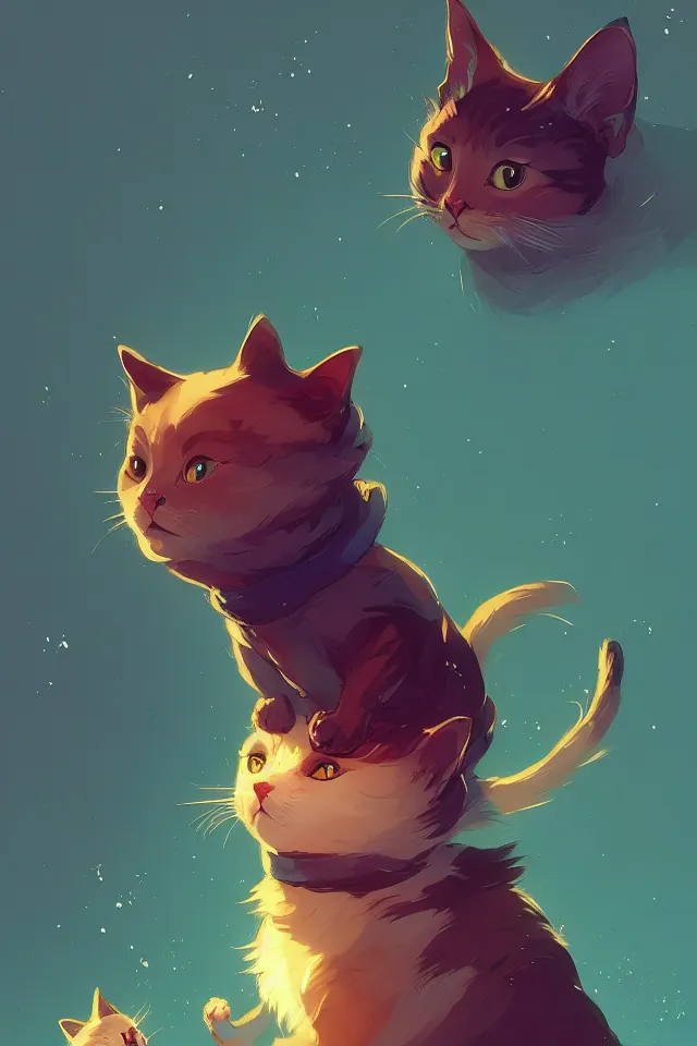 Image similar to cute cat, by victo ngai and andreas rocha and greg rutkowski, trending on artstation, unreal engine, 8 k hd wallpaperjpeg artifact, blur, artfact