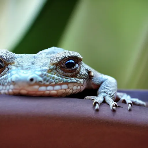 Prompt: photo of a lizard puppy