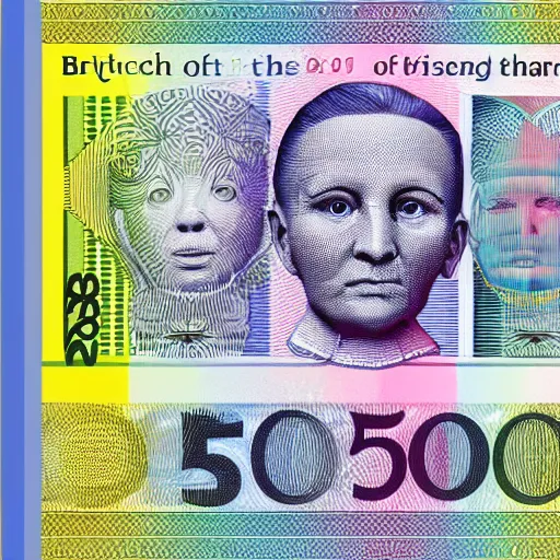 Image similar to concept design of british £ 5 0 note for the year 2 0 3 3